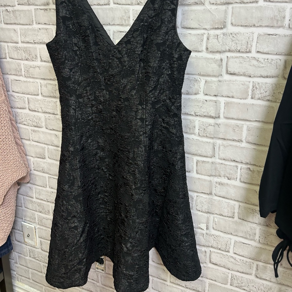 RW&CO. Black Textured Midi Dress